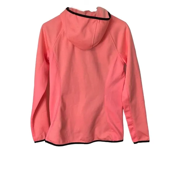 The North Face Arcata Hoodie Neon Peach Zip Up Fleece Lined Zip Pockets Medium - Image 2