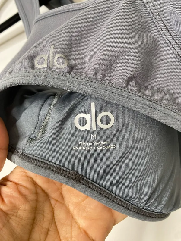 Alo Yoga Alosoft Sunray Bra Steel Grey - Image 7