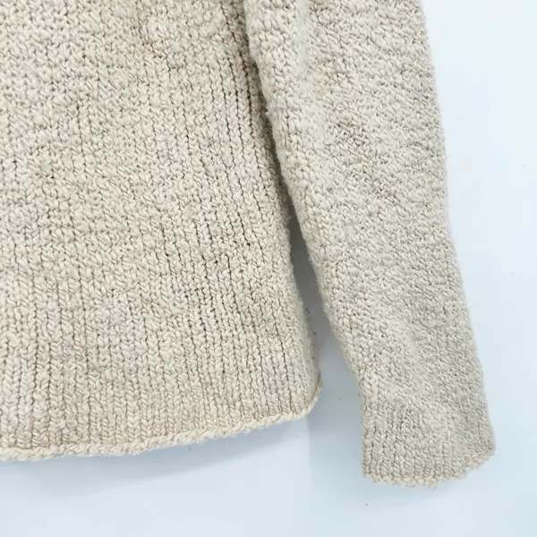 Eileen Fisher Womens Oatmeal Wool Camel Hair Boucle Cowl Neck Sweater‎ Size PL - Image 5