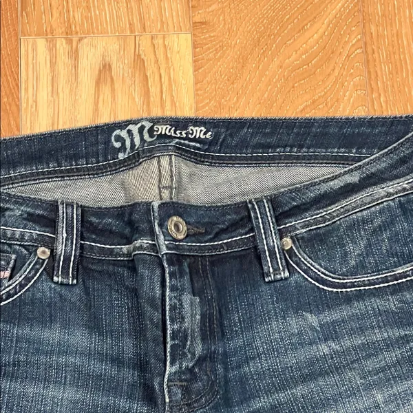 Miss Me Dark Blue cuffed Jeans‎ with Embellished Pockets est 31 - Image 5