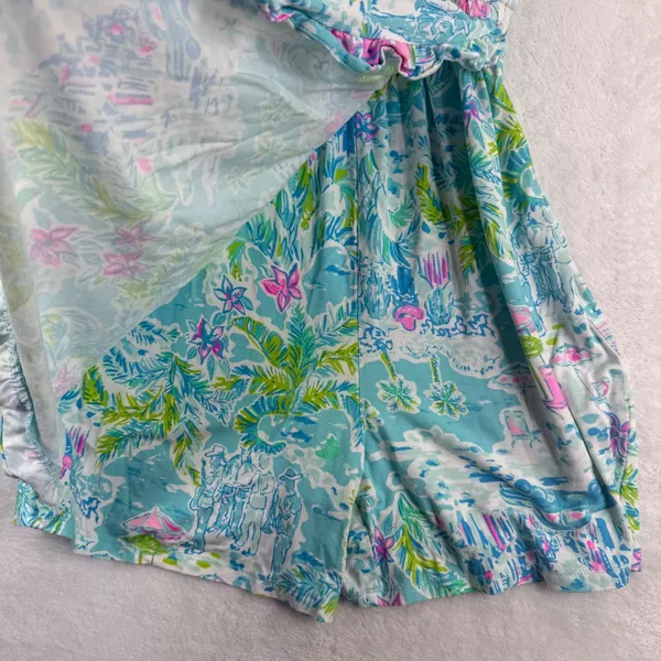 Lilly Pulitzer Women XXS Blue Tropical Beach Print‎ Skort Romper Style 001915 - Image 6