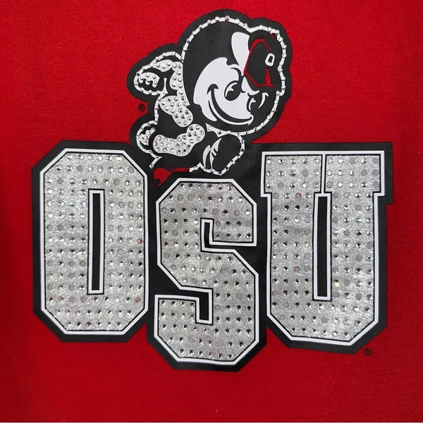 Pink Victoria Secret x The Ohio State University Top Womens Red XS Studded Hood - Image 3