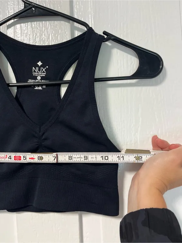 NUX Active 3 Piece Black Seamless Workout Set Tank Sports Bra 2 Leggings Size S - Image 12