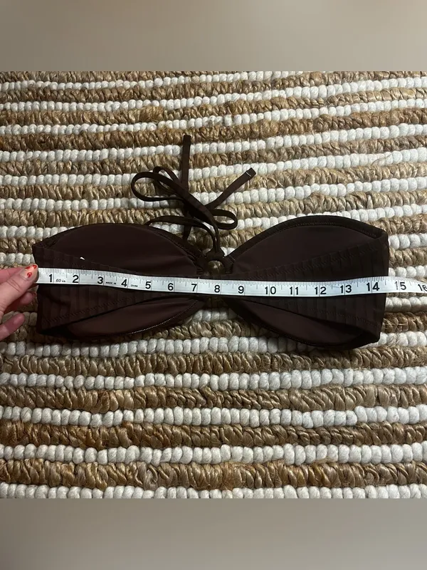 Aerie NWT Classic Bandeau large rib Bikini Set in Dark Chocolate Brown - Image 5