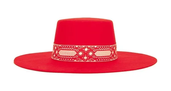 Lack of Color Hat The Sierra Boater Hat in Ruby Red - Image 2
