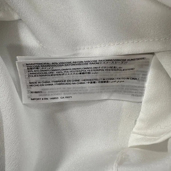 Keepsake the Label Ruffle Neck Midi Dress Women's Large White Crepe Slit Bride - Image 8