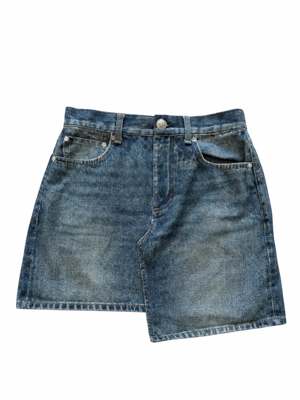 Rag & Bone Miramar denim jean mini asymmetrical skirt size 26 - Image 2
