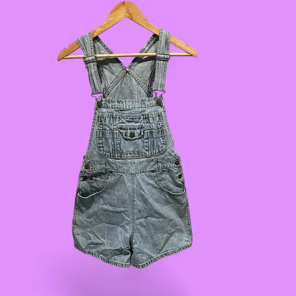 Cute Y2K denim Road Rags Jean Co short overalls pockets medium - Image 2