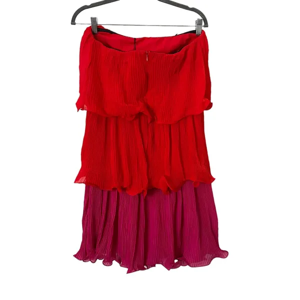 MILLY Sylvie Strapless Pleated Chiffon Dress NWT‎ Sz 4 - Image 5