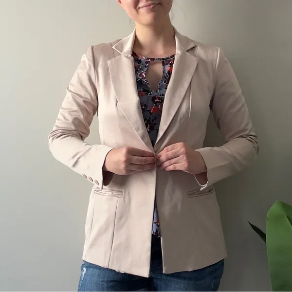 NWT Nakepe Blazer Single Button Front Long Sleeve Collar Pockets Business Office - Image 10
