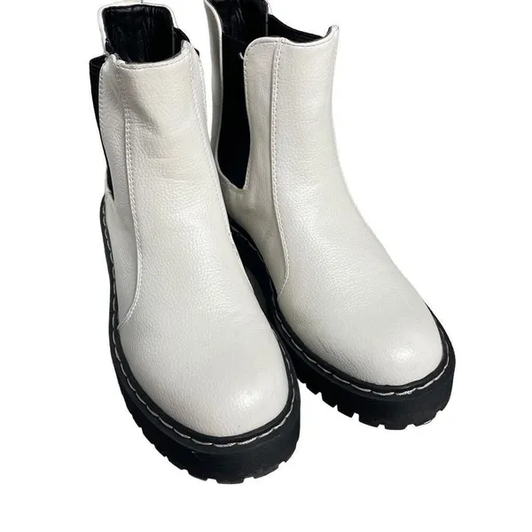 Sincerely Jules white slip on hippie chelsea boots 6 - Image 3