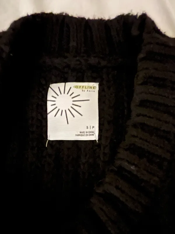 Aerie Black Sweater Oversized - Image 2