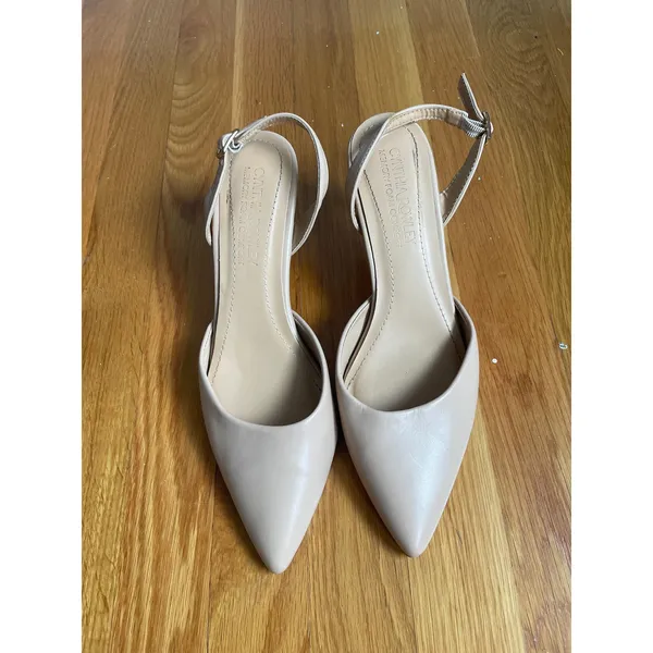 Cynthia Rowley Petula Nude Pointed Toe Slingback Heel Pumps 3.5" size 8.5 - Image 2