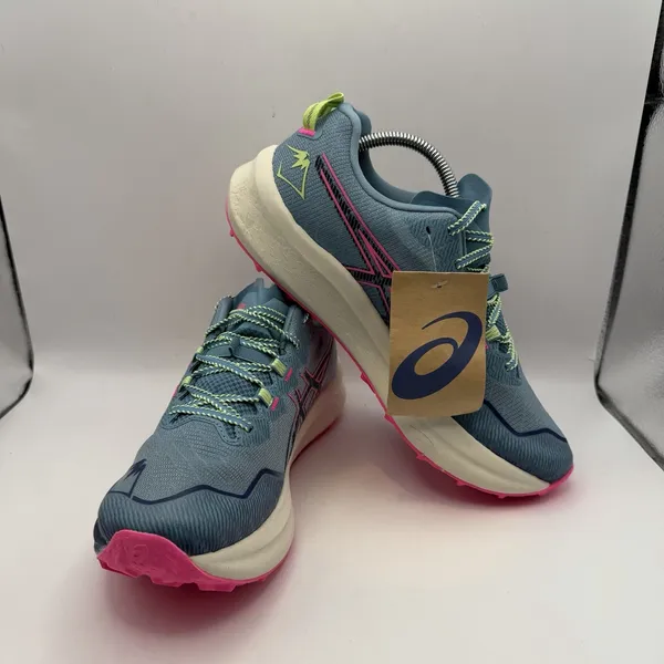 Asics‎ Fujispeed 2 Trail Running Shoe Gris Blue Pink 1012B515-400 Women's 8 New - Image 6