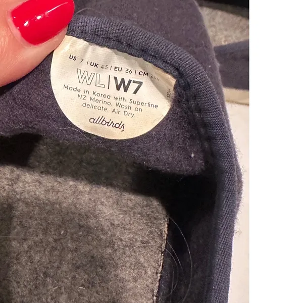 Allbirds Wool Loungers Navy Blue Slip On Sneakers Womens‎ Size 7 Casual Comfort - Image 4