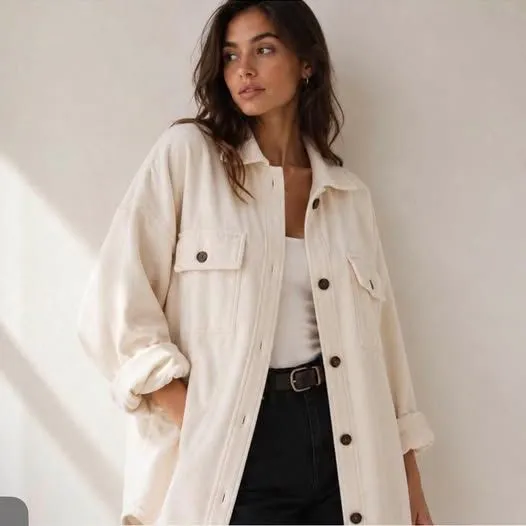 Free People Ruby Jacket Cream Size Medium - Image 2
