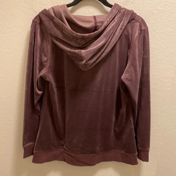 Sundance Aurora Purple Velour Drawstring Hoodie Size Small - Image 7