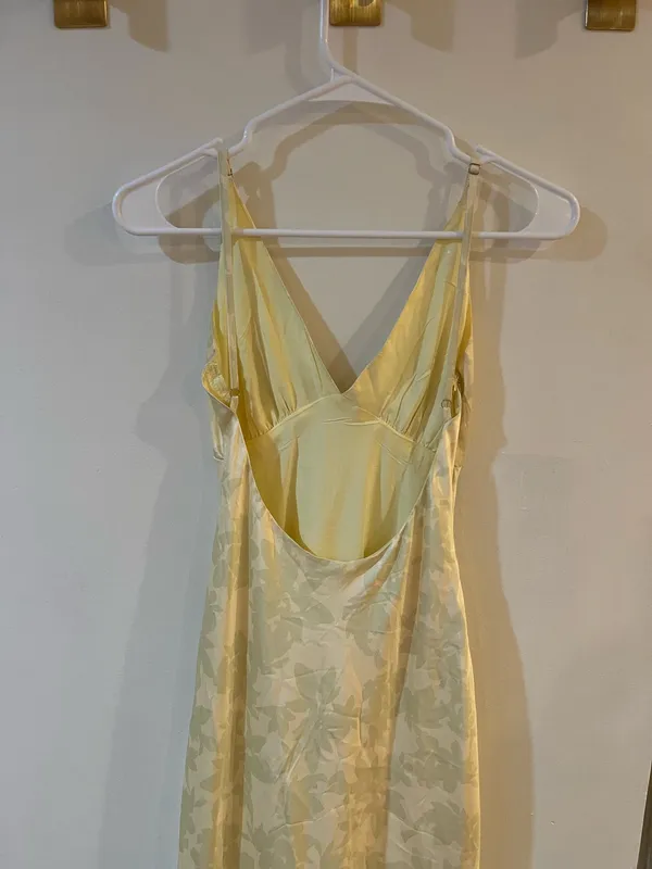 Peppermayo Maxi Dress Yellow Satin Open Back - Image 4