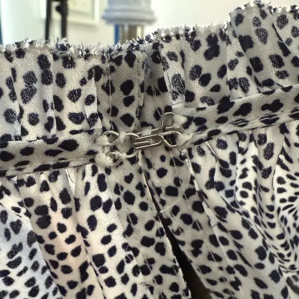 Ann Taylor Medium Black Spotted Long Sleeve Keyhole Front Blouse - Image 7
