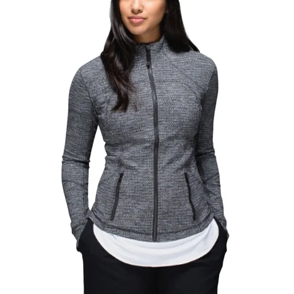 LULULEMON Forme Coco Pique Jacket Sz 8 Black Stretch Athletic Outdoor Yoga Gym - Image 2