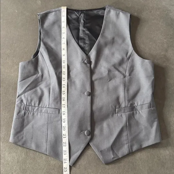 Women’s Gray Slim Fit 3 Piece Formal Tuxedo Suit Satin Peak Lapel Size XL NWT - Image 8