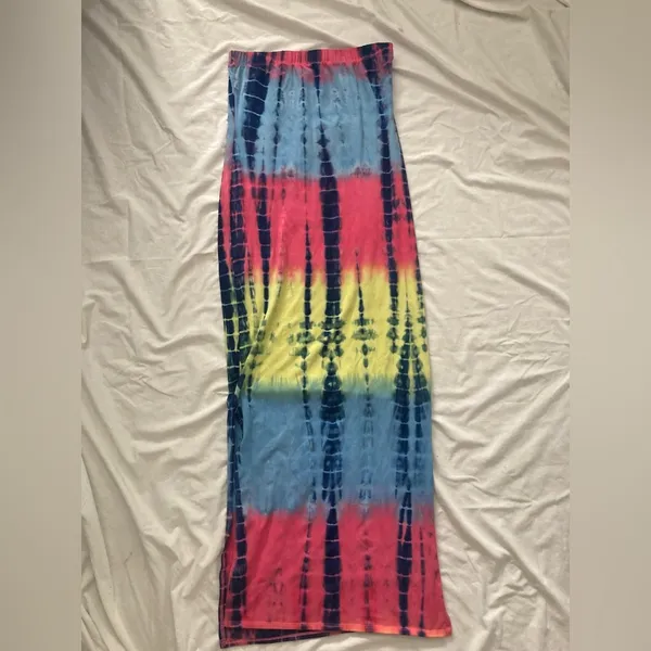 Heart & Hips Bodycon Tie-Dye Maxi Tube Dress Size Large - Image 5