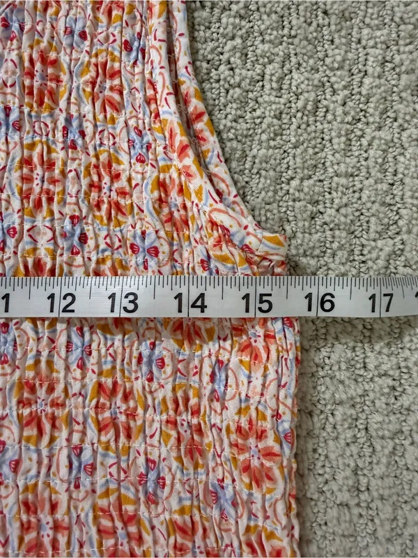 Croft & Barrow Women's Medium Floral Smocked Sleeveless Midi Dress Rayon - Image 7