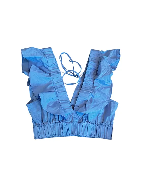 Japna Tiered Ruffled Maxi Skirt & Ruffle Crop Top European Summer Cottagecore - Image 6