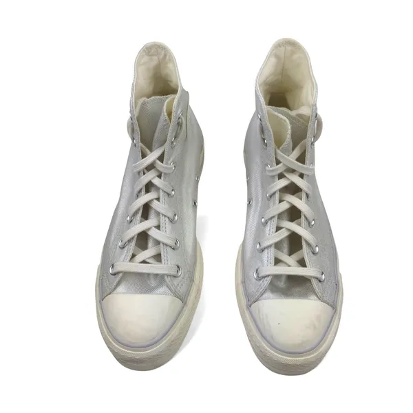Converse Shoes Womens 9 CTAS Lift Platform‎ Metallic Silver Sneakers 571082C - Image 5