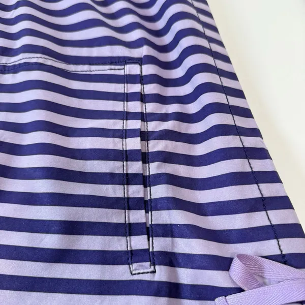 Title Nine 3/4 Sleeve Purple Striped 1/2‎ Zip Hooded Athleisure Dress Pockets XL - Image 8