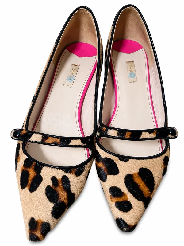 Boden 959 Leopard Calf Hair Mary Jane Pumps Women European Size 38 - Image 6
