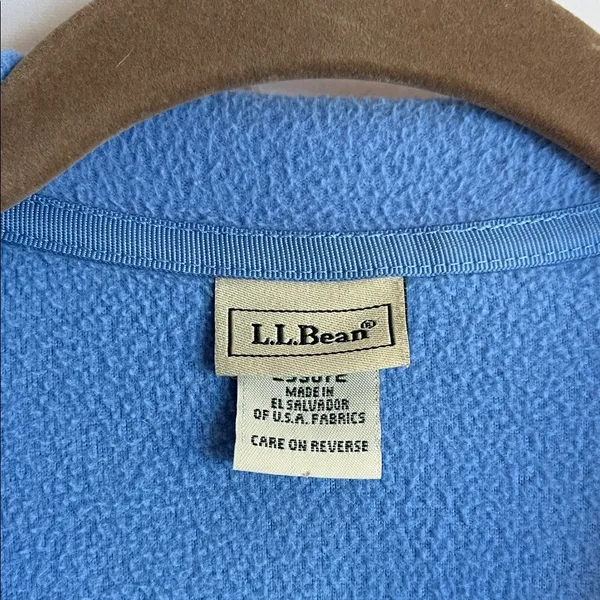 L.L. Bean Blue‎ Fleece Zip-Up Sweatshirt Woman’s Size Small - Image 2