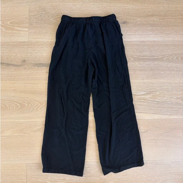 White Fox Pants Drawstring Waist Size XS Black - Image 4
