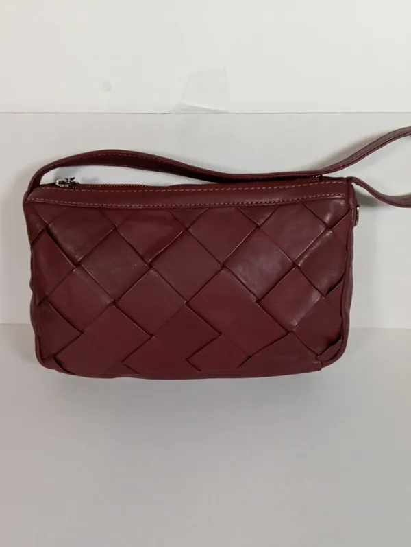 Hobo Woven Leather Shoulder Bag Purse Tazzel Zip - Image 2