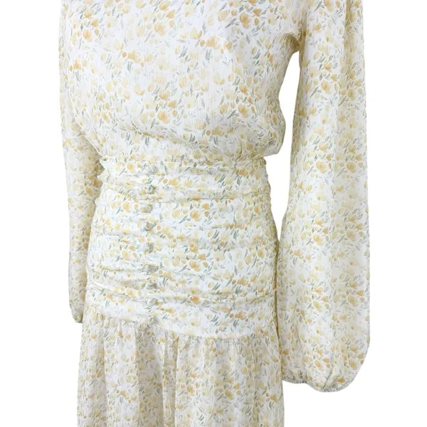 VEILED Randa Ruched Maxi Dress Honey Floral Sz XS NWT - Image 4