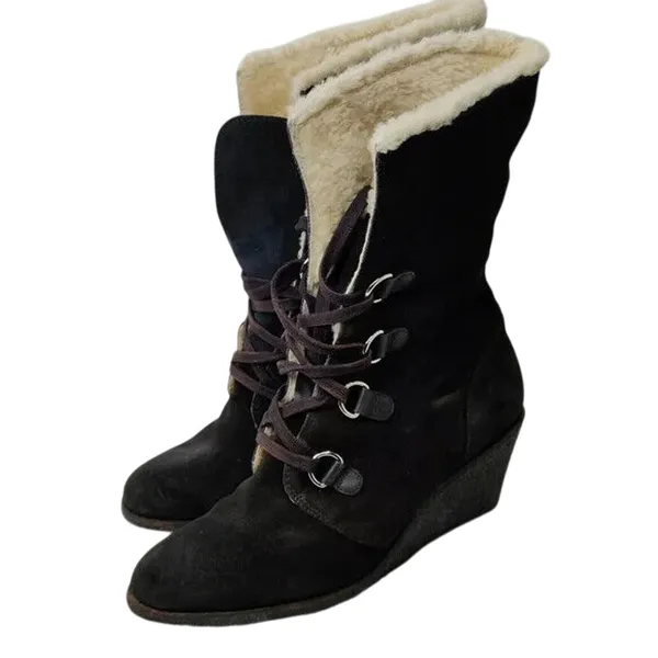 BlackWedge mid calf Boots by Cole Haan Size 11 - Image 3