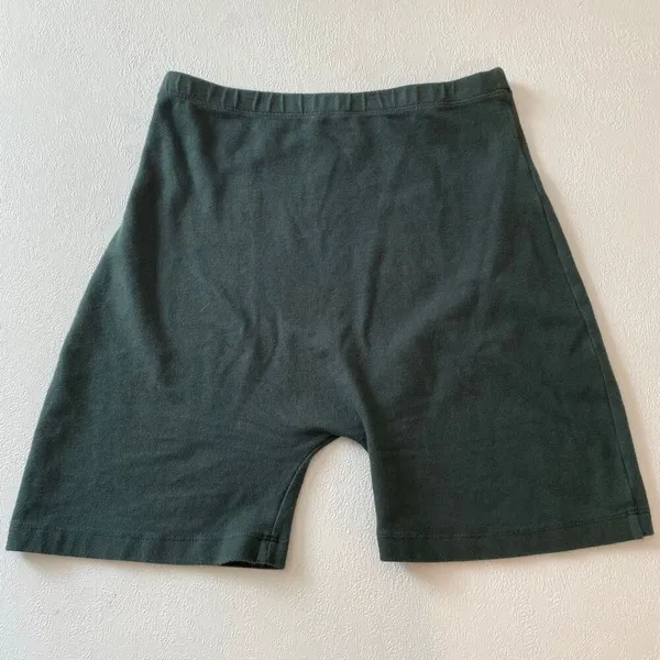 Brandy Melville Green Cotton Biker Shorts One Size Basic Lounge Casual - Image 2