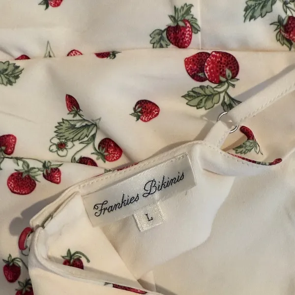 Frankie’s Bikinis Kenley Mini Dress Size Large Strawberry Print - Image 7