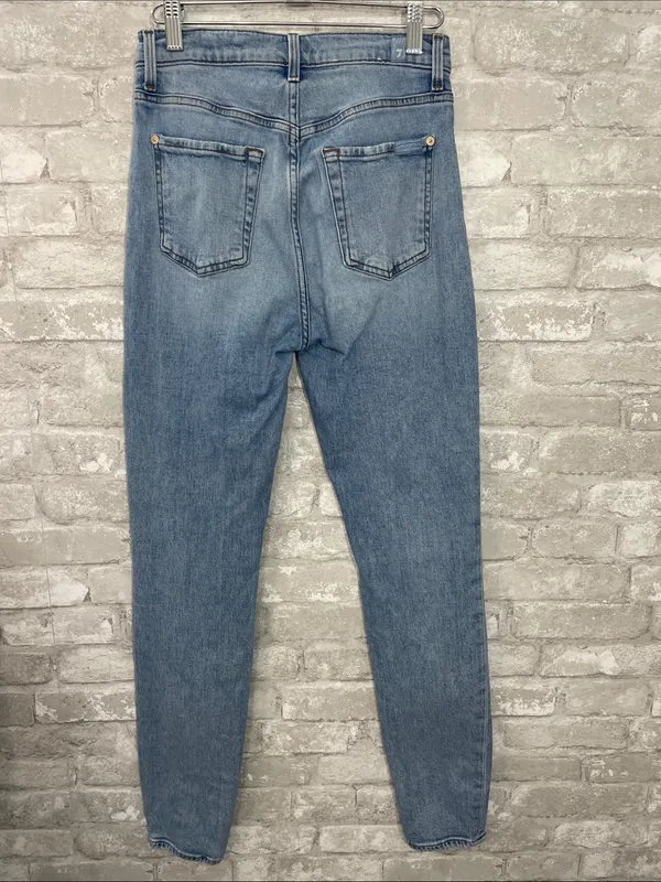 7 For All Mankind The High Waist Skinny Button-Fly Jeans - Image 3