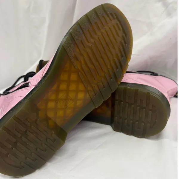 Dr. Martens Women's Sz 7 1460 Pink‎ Patent Leather Side Zip Combat Lace Up Boots - Image 6