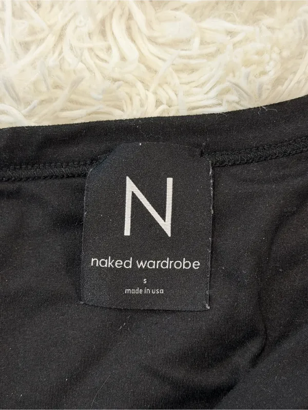 Naked wardrobe Long Sleeve Crewneck Black Women's Top - Image 5
