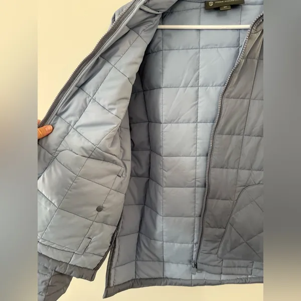 Free Country Puffer Coat Jacket Hood Light Blue Lightweight Size S M Comfy - Image 6