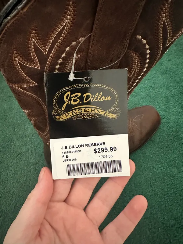 Brown Cowboy J.B. Dillon boots Size 6 - Image 2