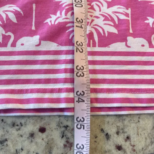 Barbara Gerwit Elephant Palm Tree Tunic Dress Womens M Pink Preppy Resort Knit - Image 10