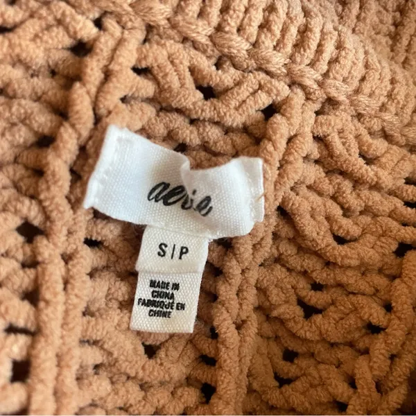 Aerie Cable Car Quarter Zip Chenille Knit Sweater Size Small - Image 5