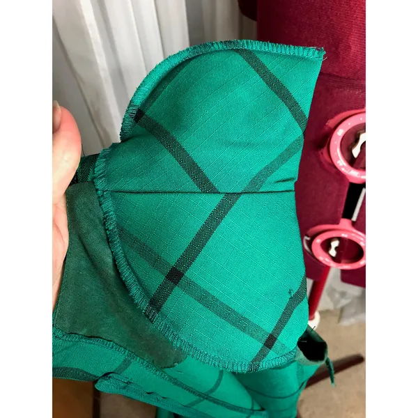 sheath dress windowpane green black vintage 1980s - Image 9