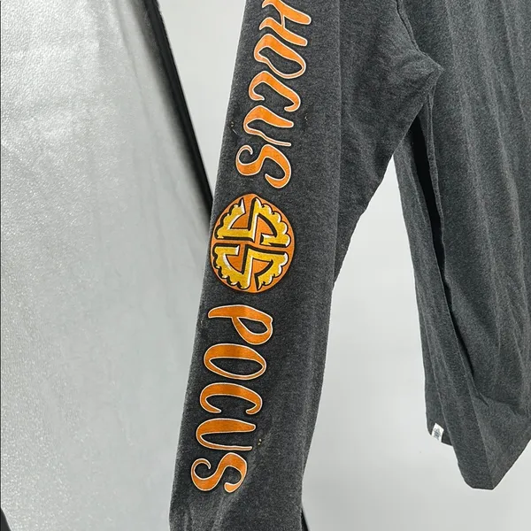 Simply Southern Gray Orange Long Sleeve Tee with Halloween dog hocks pocus M - Image 7