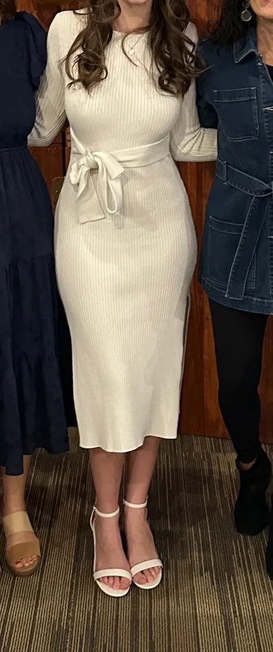 White Midi Sweater Dress - Image 3