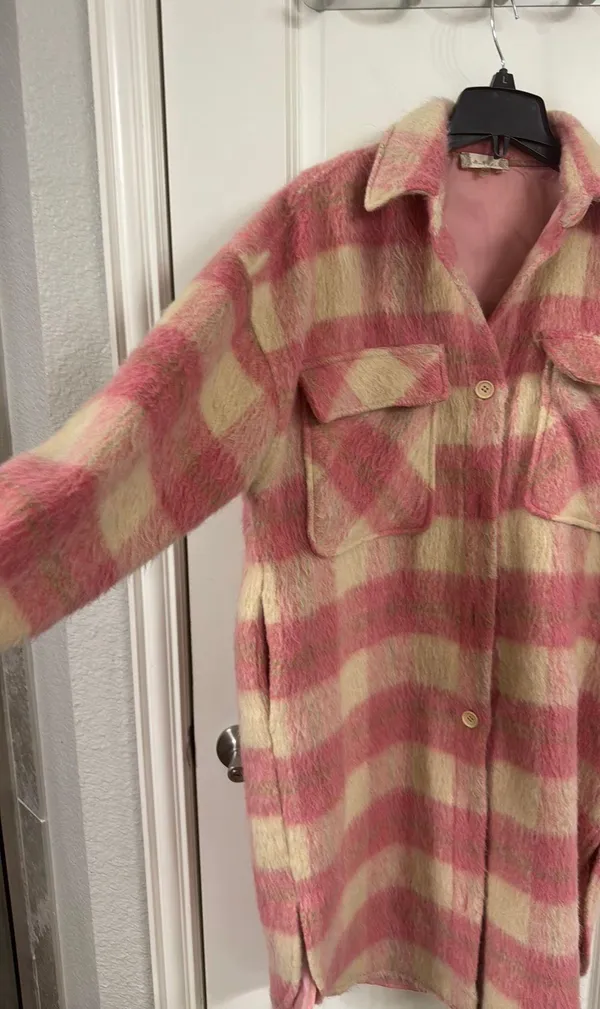 Altar'd State Brushed Long Plaid Shacket - Image 2