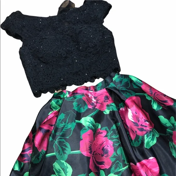 Sherri Hill size 2 gorgeous 2 piece lace & floral skirt set- Homecoming,Prom - Image 7